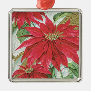 Vintage Weihnachtsstern im Quadrat Silbernes Ornament