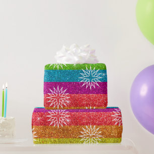 Vintage-Weihnachtsstern-Regenbogen-Glitter-LGBT-We Geschenkpapier