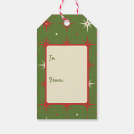 Vintage Weihnachtsstern und Ball Geschenkanhänger