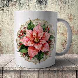 Vintage-Weihnachtsstern-Unterlage Kaffeetasse