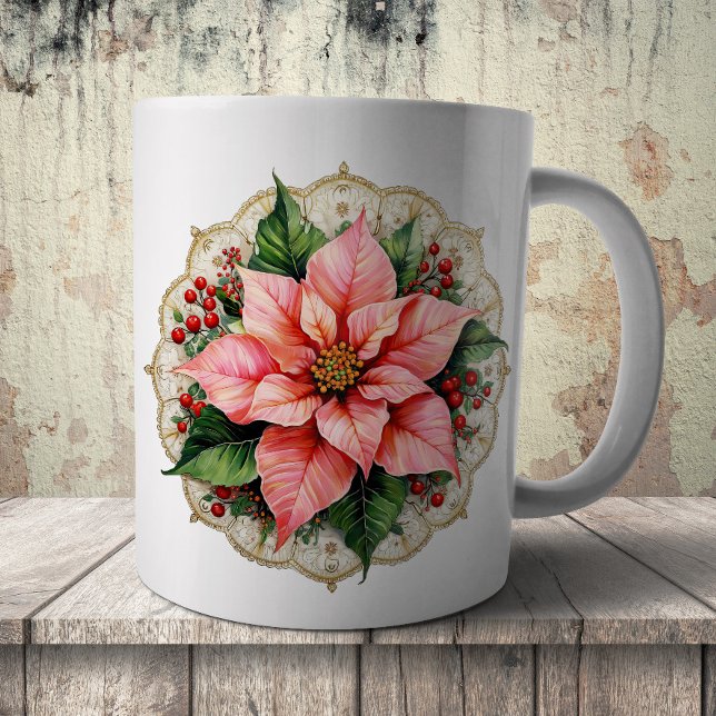 Vintage-Weihnachtsstern-Unterlage Kaffeetasse (Von Creator hochgeladen)