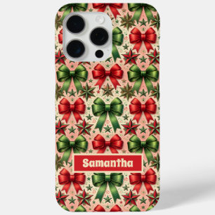 Vintage Weihnachtssterne und -schleifen Muster Case-Mate iPhone Hülle