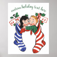 Vintage-Weihnachtsstrümpfe mit süßen Kindern