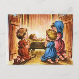 Vintage Weihnachtsszene Postkarte