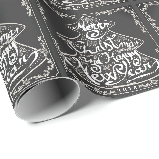 VINTAGE WEIHNACHTStafel-BAUM-GESCHENK-VERPACKUNG Geschenkpapier (Rolleneckpunkt)