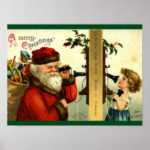 Vintage - Weihnachtstelefonanruf Poster