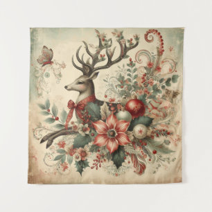 Vintage-Weihnachtsteppich Wandteppich