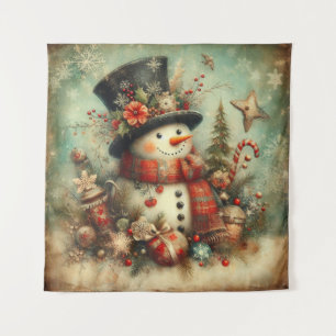 Vintage-Weihnachtsteppich Wandteppich