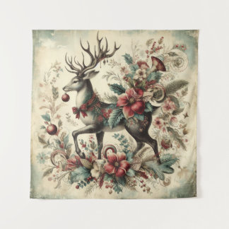 Vintage-Weihnachtsteppich Wandteppich