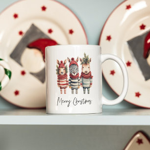 Vintage Weihnachtstiere in Aquarellen Kaffeetasse