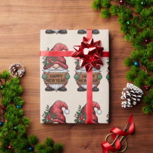 Vintage-Weihnachtstiger mit Weihnachtsbaum Geschenkpapier