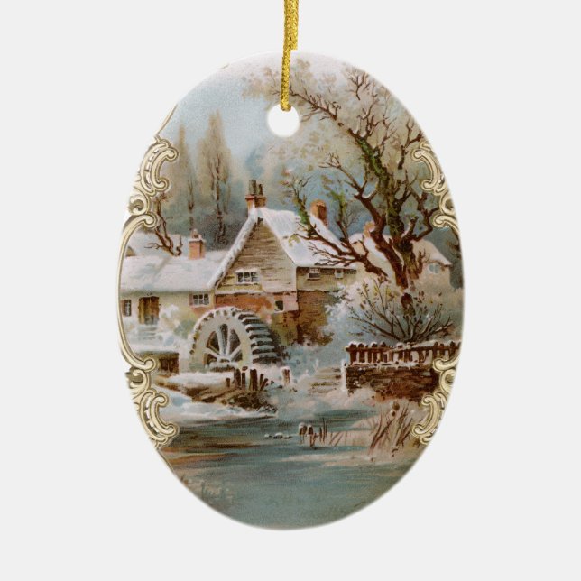Vintage Weihnachtsverzierung Keramikornament (Vorne)
