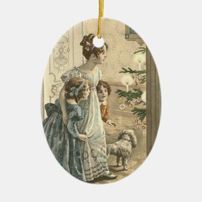 Vintage Weihnachtsverzierung Keramikornament (Vorne)