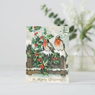Vintage-Weihnachtsvögel Feiertagspostkarte