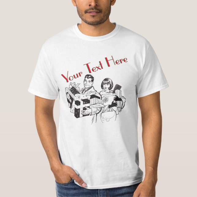 Vintage Weihnachtsvorlage T-Shirt (Vorderseite)