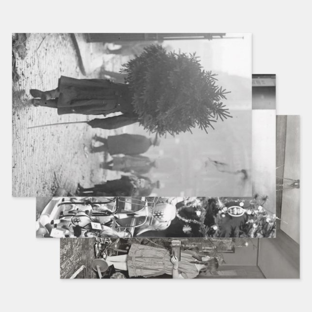 Vintage Weihnachtswrapping Papier FRÜH 20 JAHRHUND (Set)