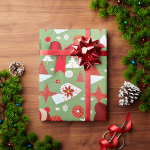 Vintage Weihnachtswrapping Papier Geschenkwrap Geschenkpapier