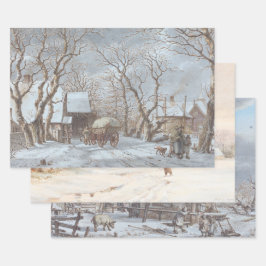 Vintage Weihnachtswrapping Papier WINTER LAND