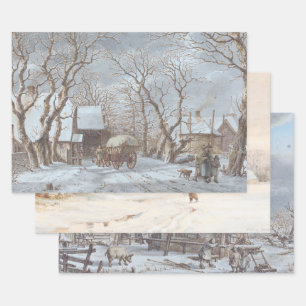 Vintage Weihnachtswrapping Papier WINTER LAND