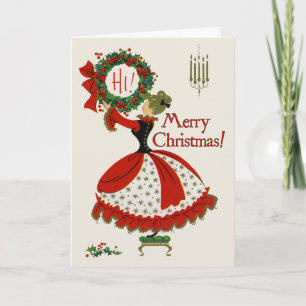 Vintage Weihnachtswreath-Gruß-Karte Feiertagskarte
