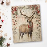 Vintage Weihnachtszeit für Hirsche Puzzle<br><div class="desc">Dieses Design kann durch Auswahl der Option Design bearbeiten personalisiert werden. Sie können auch auf andere Gegenstände übertragen. Kontaktieren Sie mich unter colorflowcreations@gmail.com oder nutzen Sie die Chat-Option oben auf der Seite, wenn Sie dieses Design auf einem anderen Produkt haben möchten oder Hilfe benötigen. Sehen Sie mehr von meinen Designs...</div>