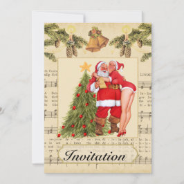 Vintage Weihnachtszeit Party Einladung
