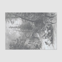 Vintage Weihnachtszittel Papier WINTER WALD