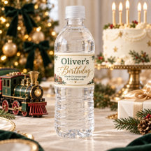 Vintage-Weihnachtszug-Geburtstags-Wasserflasche