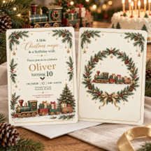 Vintage-Weihnachtszug-Geburtstagsfeier-Kollektion