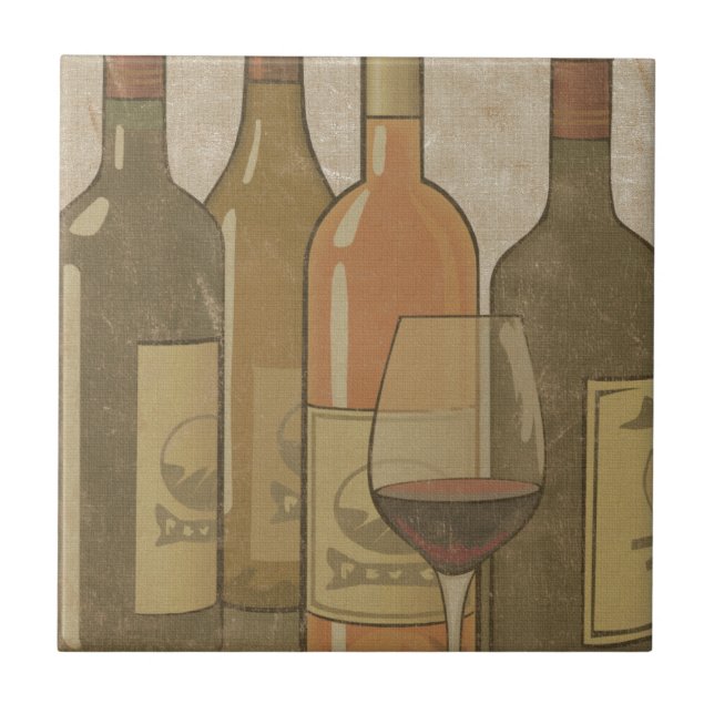 Vintage Wein-Flaschen-Fliese Trivet Fliese (Vorderseite)