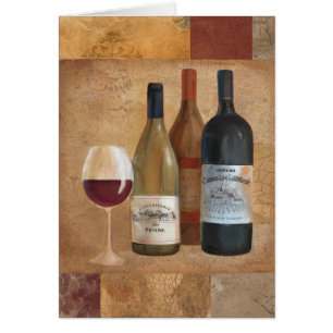 Vintage Wein-Flaschen und Wein-Glas