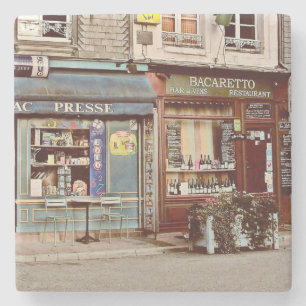 Vintage-Weinbar & Restaurant in Frankreich, Norman Steinuntersetzer
