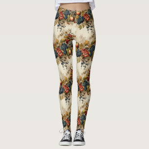 Vintage-Weinberg-Trauben-Frucht-Cream-Girlande Leggings