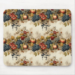 Vintage-Weinberg-Trauben-Frucht-Creme-Girlande Mousepad