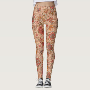 Vintage Weinblütendruckerei Botanische Schrift Leggings