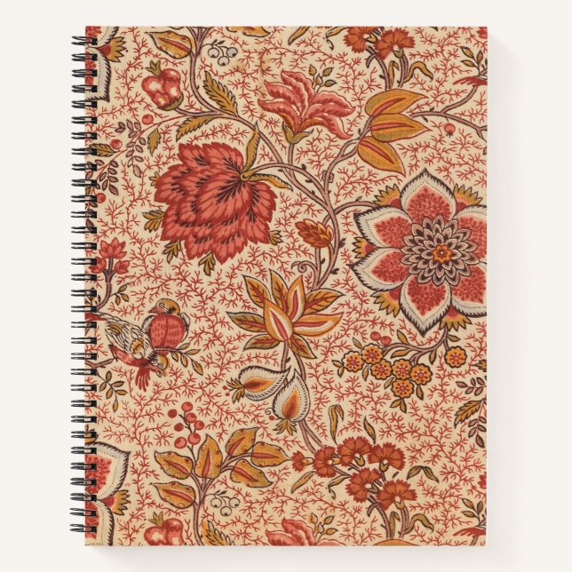 Vintage Weinblütendruckerei Botanische Schrift Notizbuch (Vorderseite)