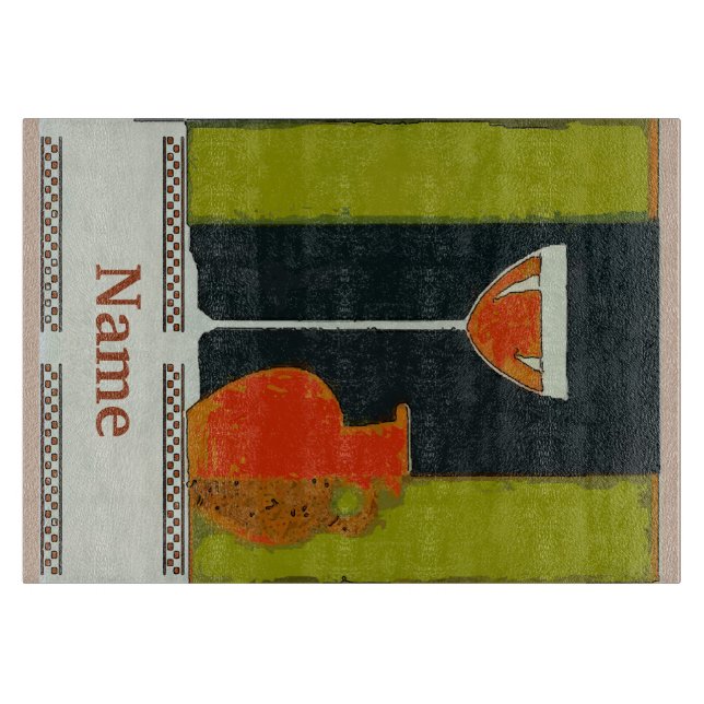 Vintage-Weinetikett-Keller-Schild, Schneidebrett (Vorderseite)