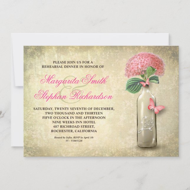 Vintage Weinflasche Probe einladen Einladung (Vorderseite)