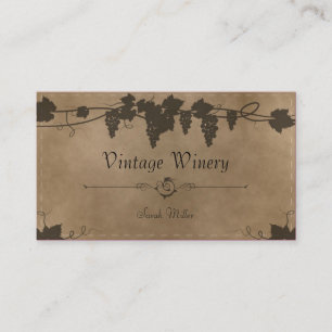 Vintage-Weingut-Geschäftskarte - Weinrebe Wein Visitenkarte