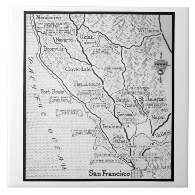 Vintage Weinkarte Fliese (Vorderseite)