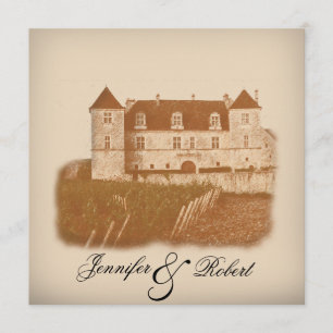 Vintage Weinkellerei-Hochzeits-Einladung Einladung