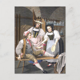 Vintage Weinkellerei Schweizer Getränkeszene Postkarte