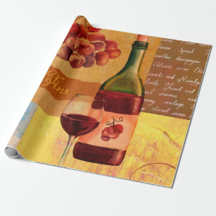 Vintage Weinkollektion mit Aquarell gezeichnet Geschenkpapier