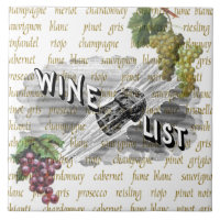 Vintage-Weinliste-Trauben-Untersetzer-Fliese