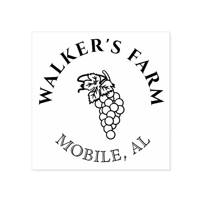 Vintage Weintrauben Monogramm Briefmarke Gummistempel (Prägung)