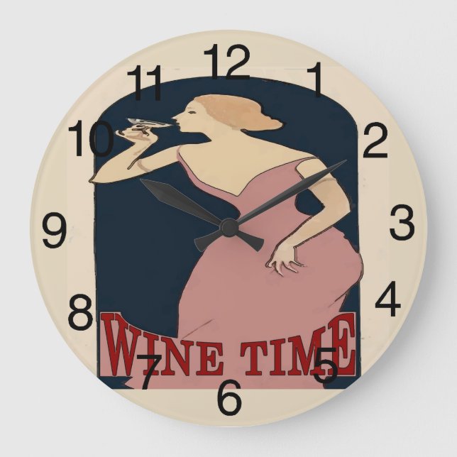 Vintage Weinzeit, Große Wanduhr (Vorderseite)