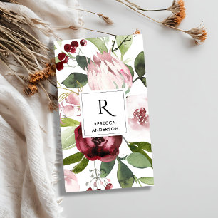 VINTAGE WEISS ROSÉ BURGUNDER PROTEA BLUME VISITENKARTE