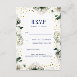Vintage weiße Blume Hochzeitskarten RSVP Karte