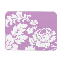 Vintage Weiße Blumensilhouette auf Lavendel