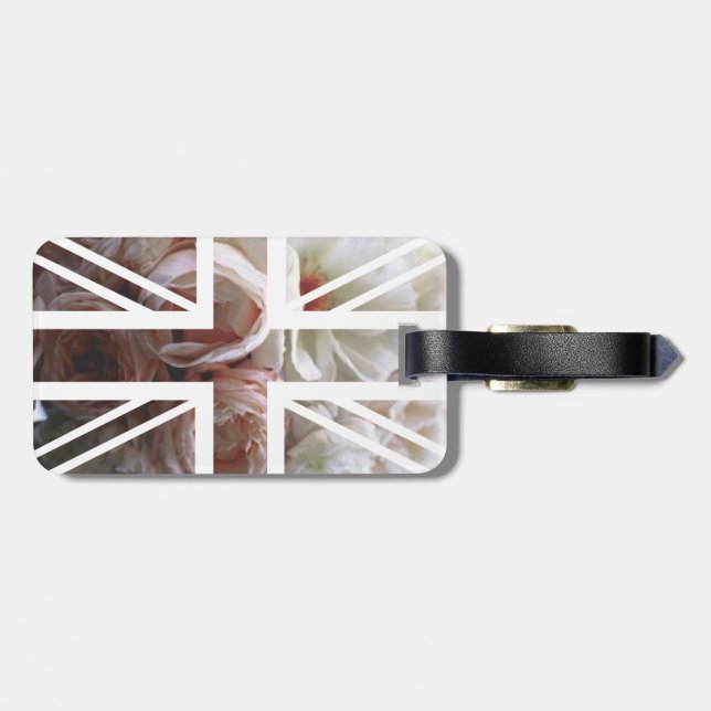 Vintage weiße Flagge Gepäckanhänger (Rückseite horizontal)
